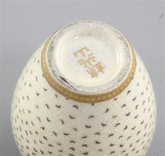 A Japanese Satsuma Thousand Butterfly miniature vase, by Kinkozan, Meiji period, 5.8cm high